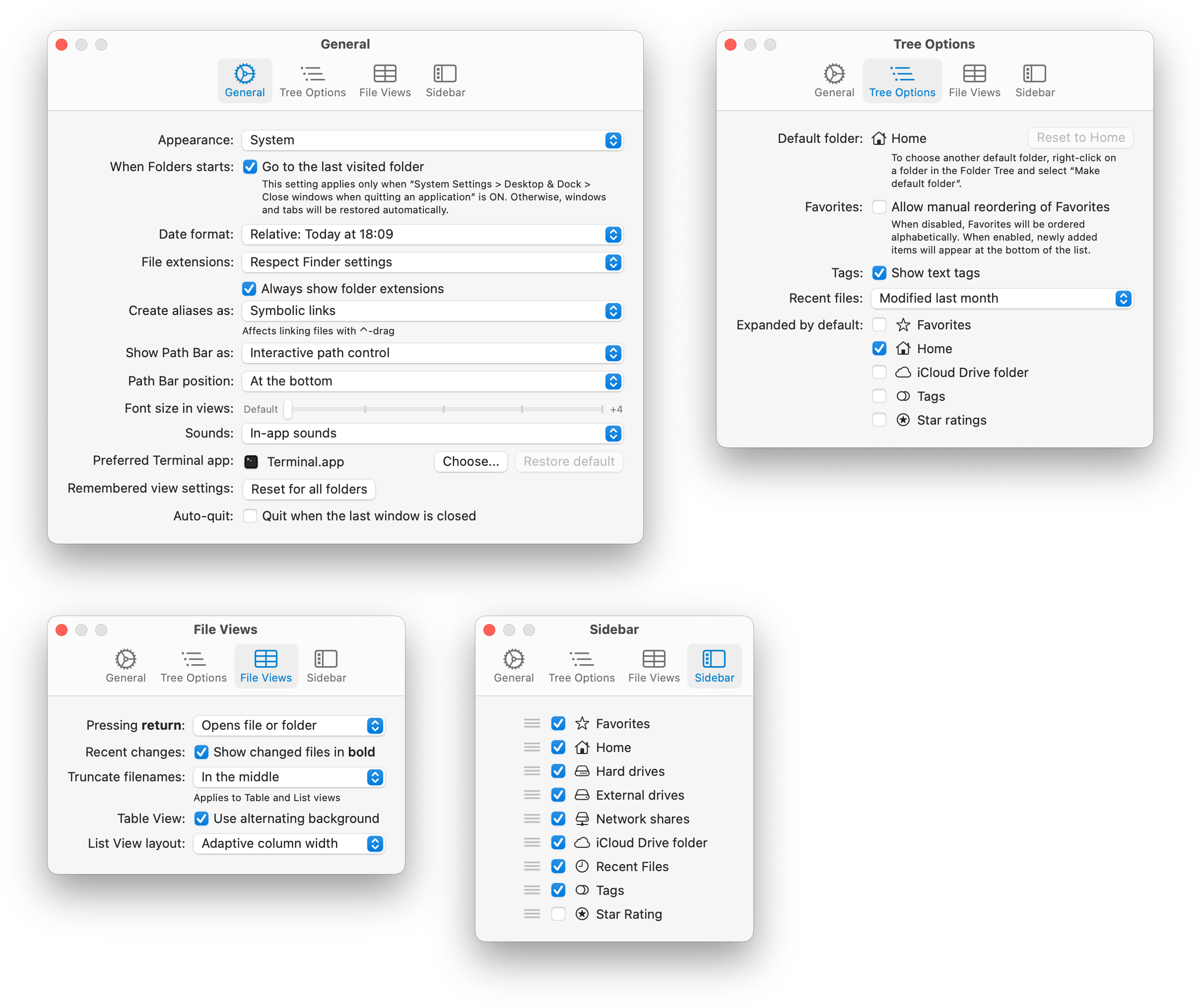 Settings Window